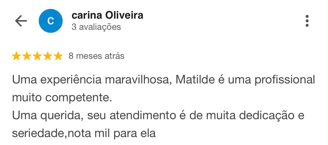 Avaliação real de paciente no Google sobre o atendimento no Espaço Saúde (4)